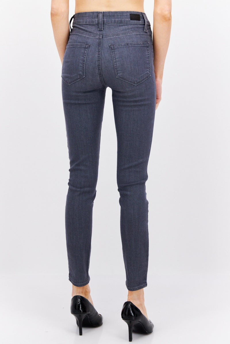 PAIGE Women Regular Fit Washed Denim Jean, Grey - Image 3