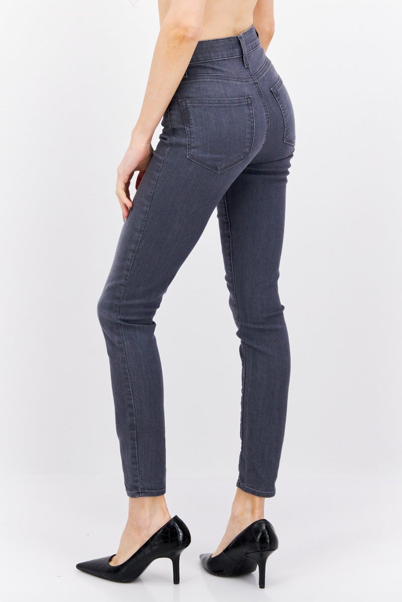 PAIGE Women Regular Fit Washed Denim Jean, Grey - Image 2