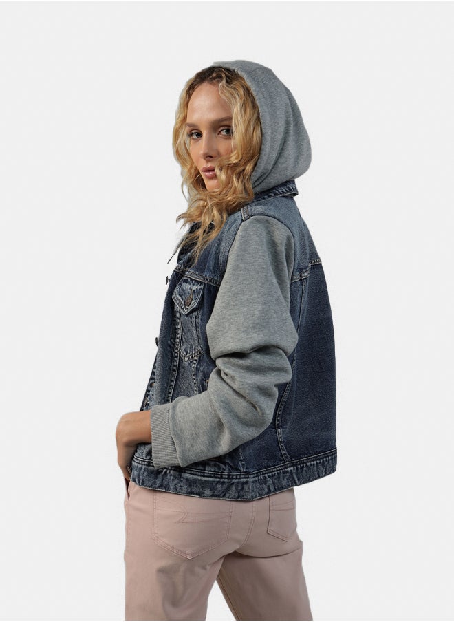 American Eagle AE Classic Denim Mixed Media Jacket  - Image 2
