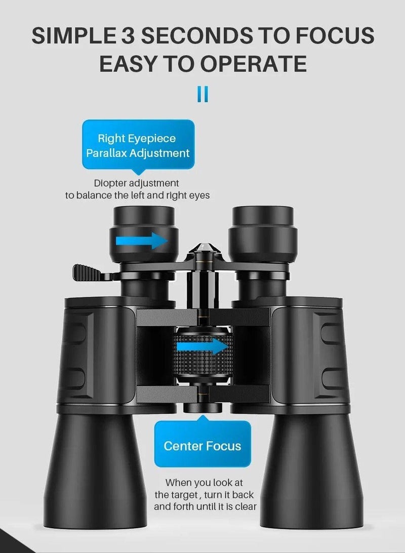Generic Binoculars with Optical Zoom Lens 30X Powerful Magnification with 50MM Large Caliber, Compact High Resolution Binoculars for Camping, Hiking, Bird Watching and Outdoor Exploring  - Image 5
