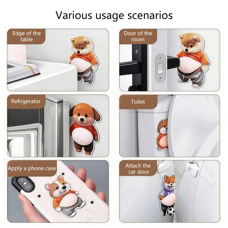 Shiba Inu Silicone Sticker Protector Decorative Cartoon Squeeze Toy Auto Adhesive - Image 5