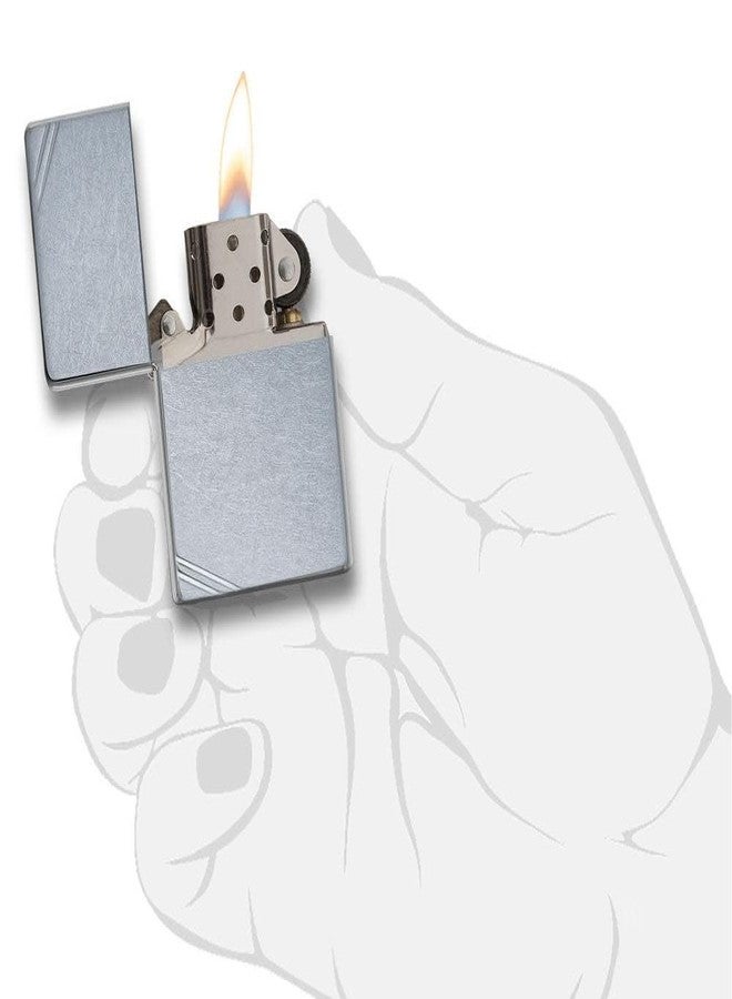 Zippo Street Chrome™ Vintage with Slashes,Sivler, Pocket Fuel Windproof Premium Lighter (BIS Certified - Image 3