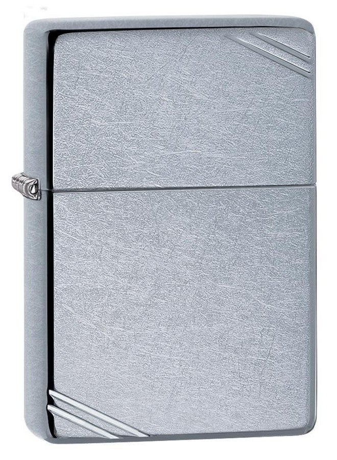Zippo Street Chrome™ Vintage with Slashes,Sivler, Pocket Fuel Windproof Premium Lighter (BIS Certified - Image 1