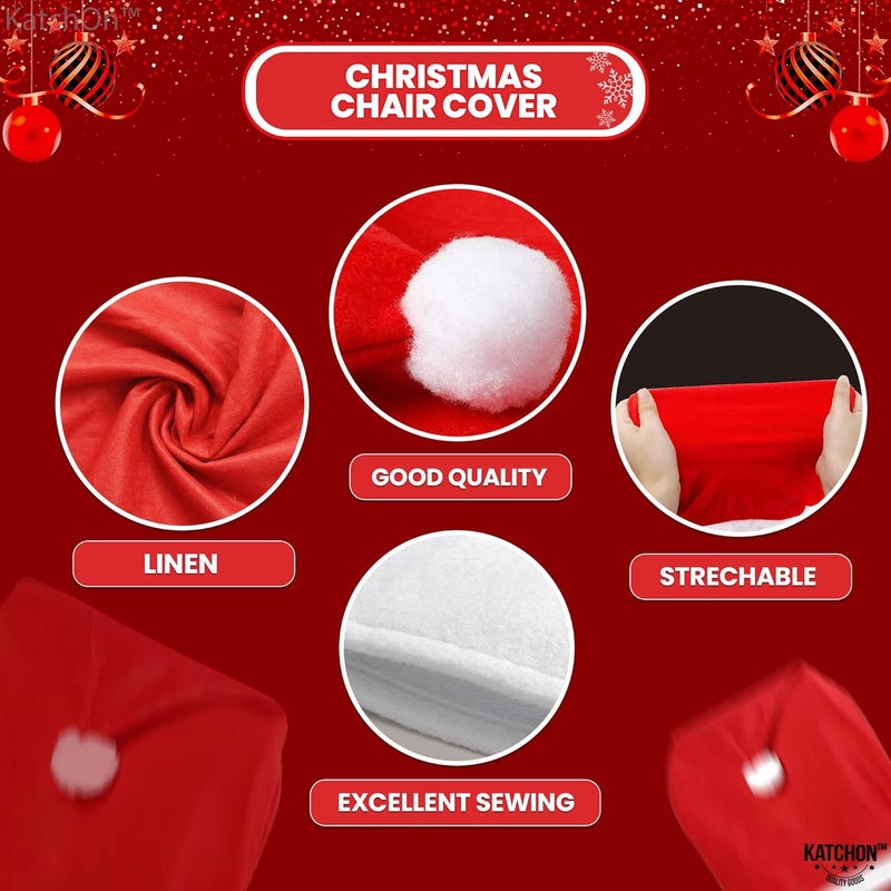 KatchOn Christmas Chair Covers Set of 3  24x20 Inch  Santa Hat  Christmas Chair Covers  Indoor Home Decor - Image 3
