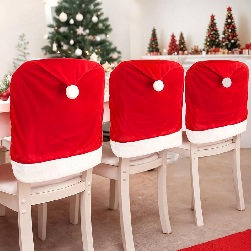 KatchOn Christmas Chair Covers Set of 3  24x20 Inch  Santa Hat  Christmas Chair Covers  Indoor Home Decor - Image 1