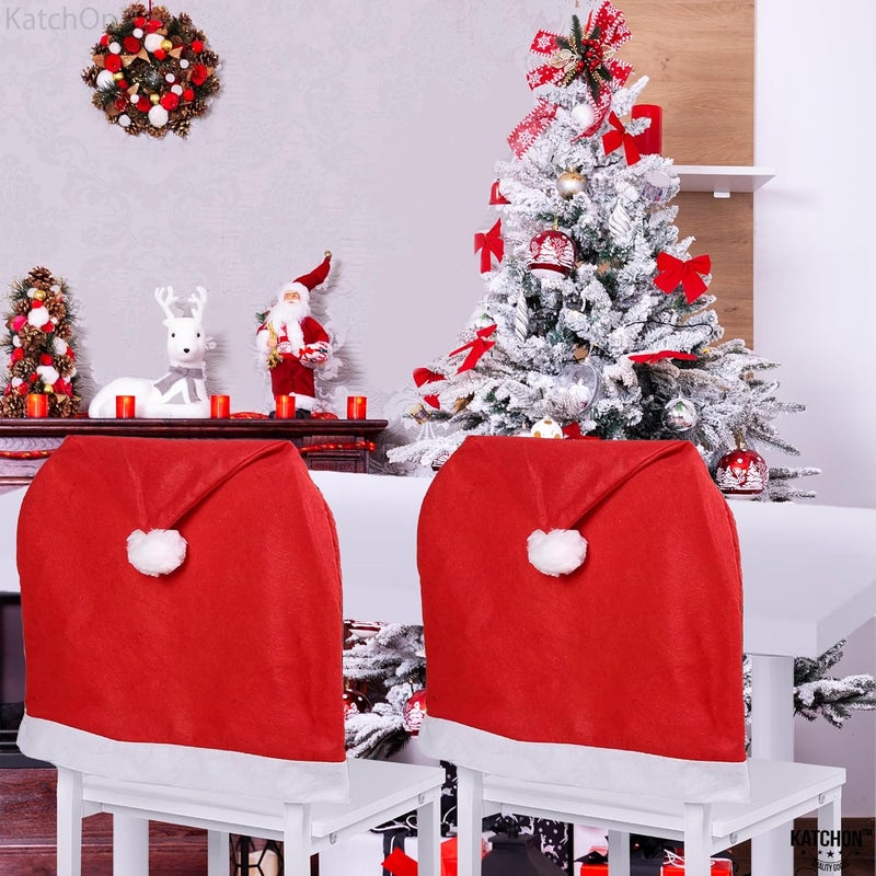KatchOn Christmas Chair Covers Set of 3  24x20 Inch  Santa Hat  Christmas Chair Covers  Indoor Home Decor - Image 5