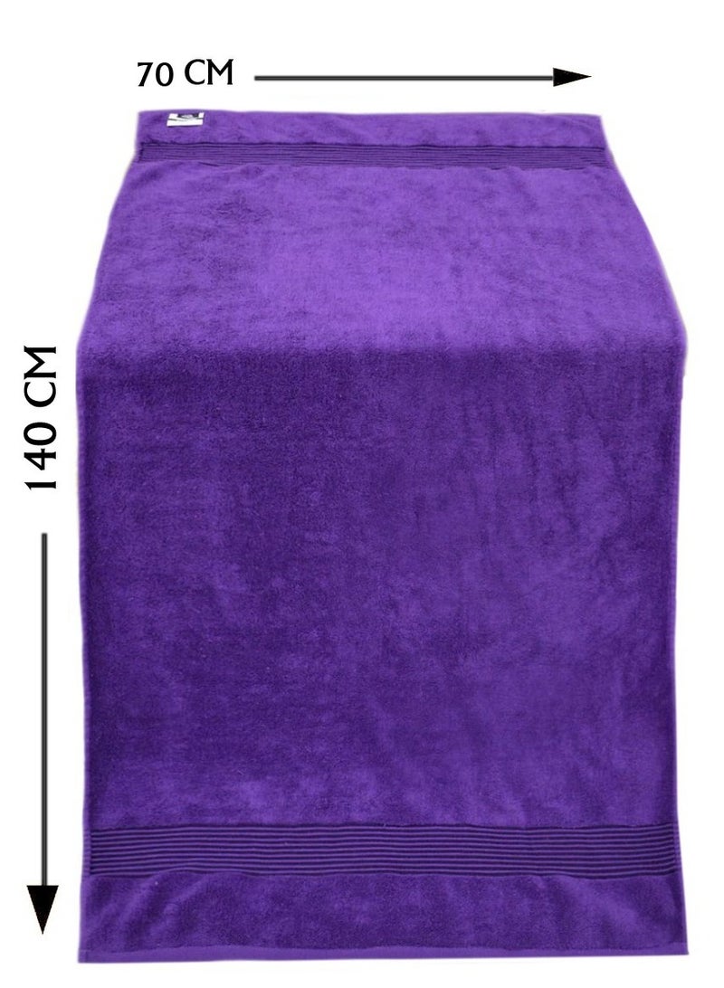 أيه زيد أم منشفة استحمام فاخرة قطن 100% قطعة واحدة (70 × 140 سم) – 550 جرام/م– امتصاص عالي وتجف بسرعة – مثالية للحمام – لون بنفسجي - Image 2