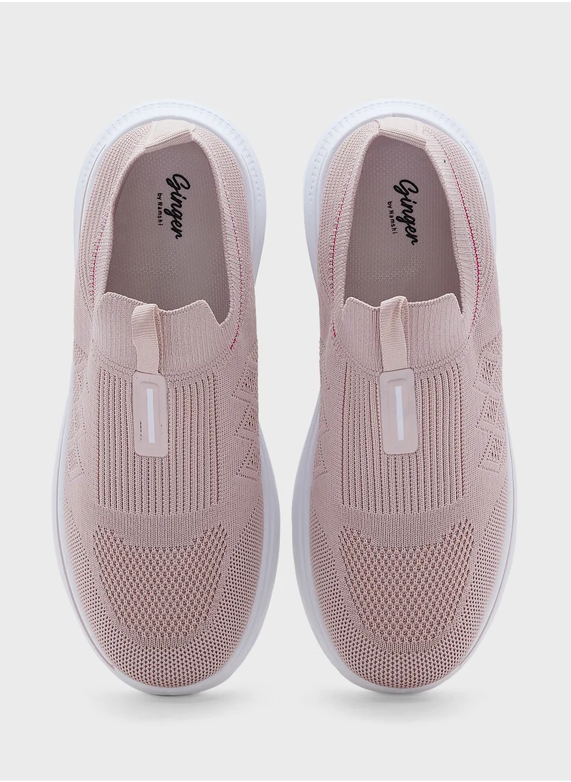 Ginger Sporty Knit Slip On Comfort Shoes