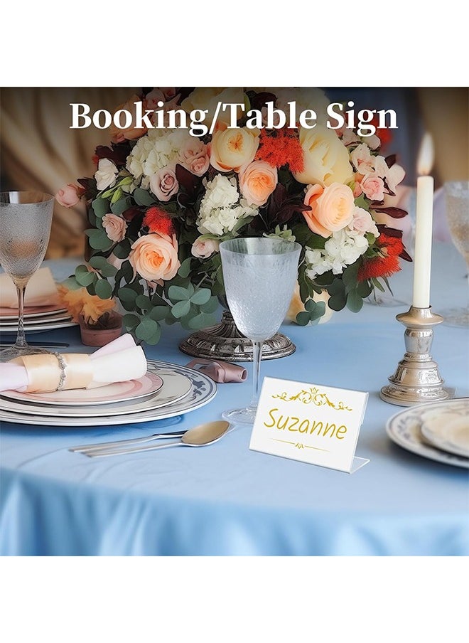 HY Small Acrylic Sign Holder, 5 PCS Name Card Price Tag Label Holder, 3.2" X 2" L-Shape Plastic Clear Card Display Stand, Counter Top Stand Mini Food Labels Price Sign Holder for Retail  - Image 5