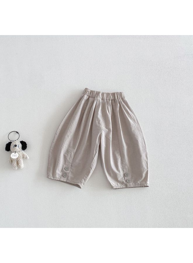 Baby Solid Color Casual Pants 2026 New Summer Boys' Fashion Korean Style Thin Pants Children's Design Sense Summer Clothing