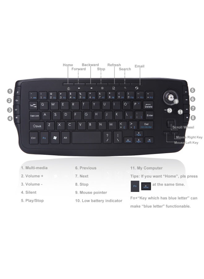 General 2.4G Flying Mouse innovative Trackball mini wireless keyboard and mouse two-in-one keyboard and mouse set  - Image 4