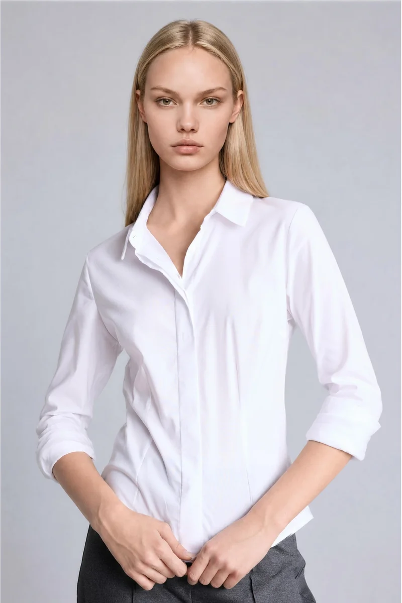 Defacto Slim Fit Shirt Collar Long Sleeve Shirt