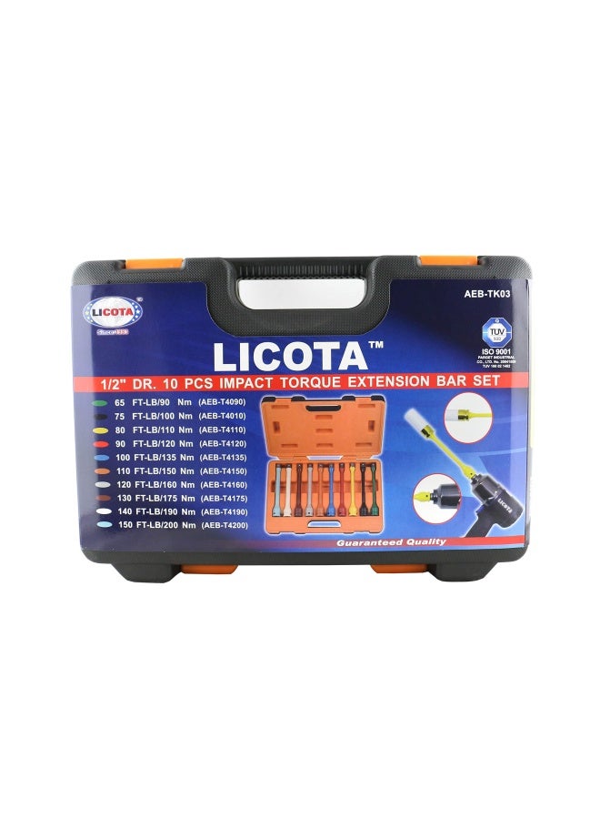 LICOTA مجموعة قضبان تمديد عزم الدوران 10 قطع 12 بوصة Aeb Tk03 - Image 1