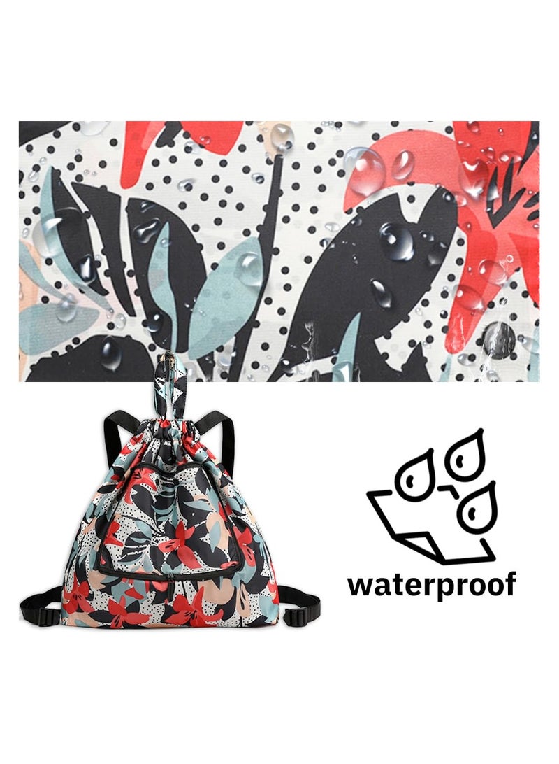 Waterproof Drawstring Bags, Foldable Gym Bags, Drawstring Travel Sports, Backpacks Casual Lightweight Outdoor Backpack, for Gym Shopping Hiking Sport Yog, for Men Women Girls Students - Image 3