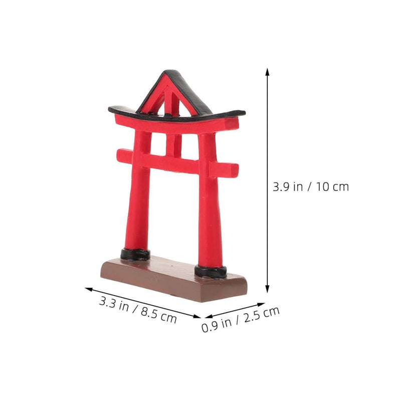 Japanese Mini Torii Gate Resin Sculpture 2pcs Zen Garden Bonsai Decor Micro Landscape - Image 3