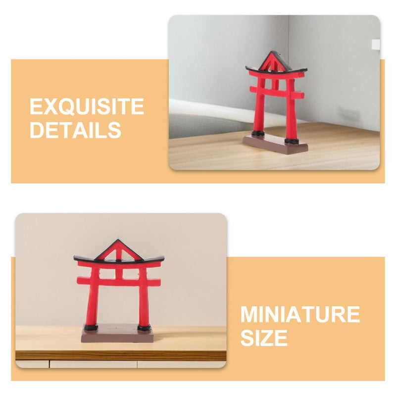 Japanese Mini Torii Gate Resin Sculpture 2pcs Zen Garden Bonsai Decor Micro Landscape - Image 4