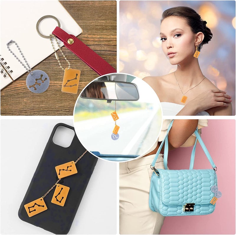 Artool Artool D36 Round Zodiac Molds Pendant Epoxy Resin Silicone Mold Ice Tray Star Zodiac Sign DIY Rectangle Silicone Resin Molds for Keychain Jewellery Making 12 Style - Image 3