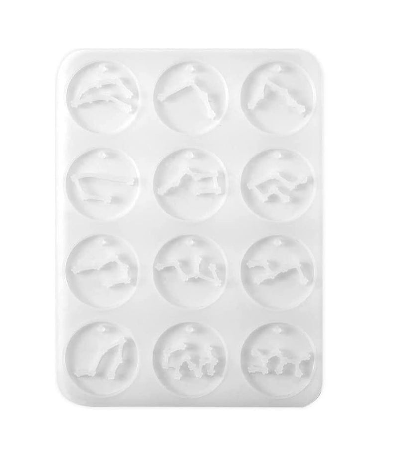 Artool Artool D36 Round Zodiac Molds Pendant Epoxy Resin Silicone Mold Ice Tray Star Zodiac Sign DIY Rectangle Silicone Resin Molds for Keychain Jewellery Making 12 Style - Image 1