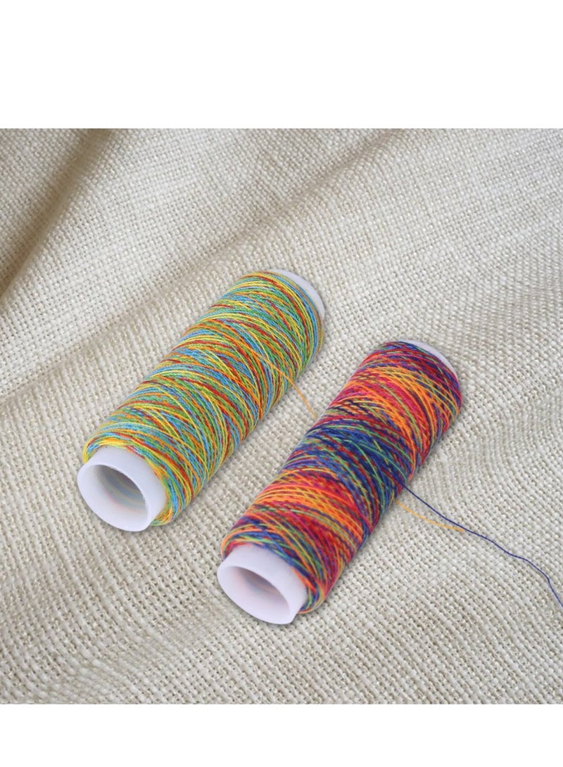 SOLARAE Multicolor Thread Set, 5Pcs Gradient Polyester Threads Sewing Thread Spools for Embroidery and Sewing Machines 110m/120 Yard - Image 3