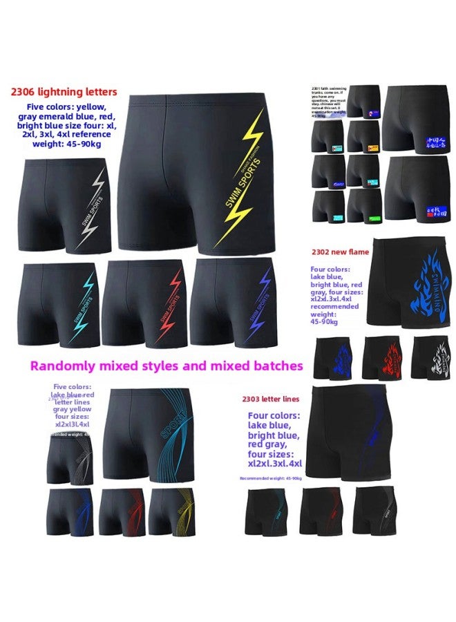 إسكدنيا سراويل سباحة رجالية متفجرة مضادة للإحراج، سراويل سباحة للشاطئ بزاوية مسطحة، ربيع حار، تجفيف سريع، فضفاض احترافي للسباحة للرجال - اللون: 2306# رمادي فاتح - - Image 2