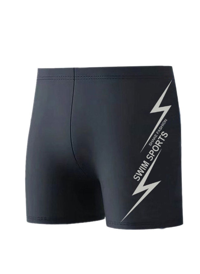 إسكدنيا سراويل سباحة رجالية متفجرة مضادة للإحراج، سراويل سباحة للشاطئ بزاوية مسطحة، ربيع حار، تجفيف سريع، فضفاض احترافي للسباحة للرجال - اللون: 2306# رمادي فاتح - - Image 1