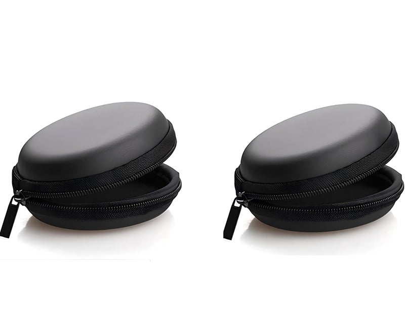 skysia Earphone Carry Case – Hard Shell Travel Pouch Organizer for Earbuds, Cables, Pen Drives & SD Cards | Compact, Anti-Scratch, Shockproof Storage Case (Black, Pack of 2) - Image 1