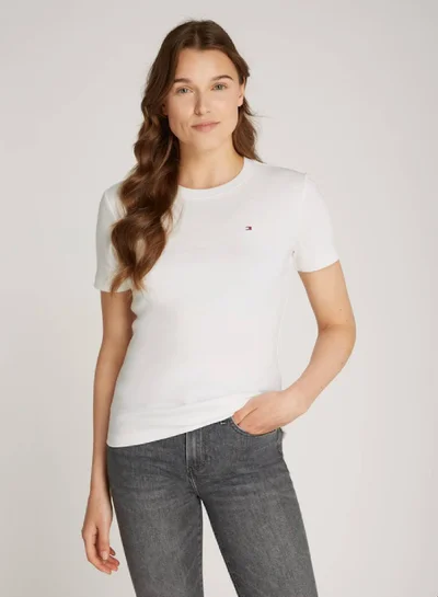 TOMMY HILFIGER Flag Embroidery Slim Fit T-Shirt