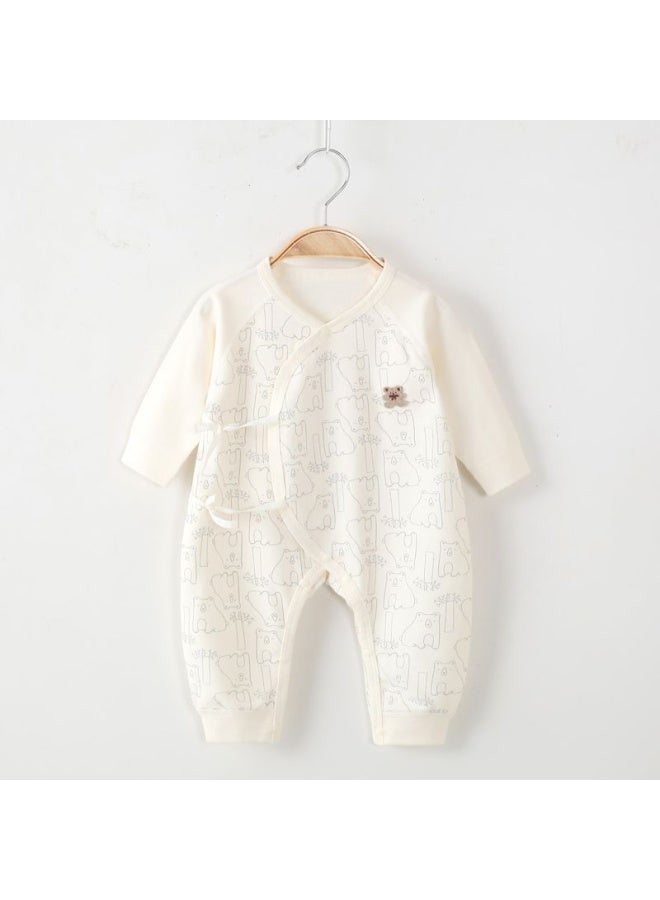 Four Seasons Newborn Bodysuit Class A Long Sleeve Seamless Baby Crawling Suit Pure Cotton Infant Clothes Maternity Wear