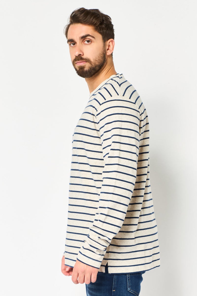 Celio Men Crew Neck Stripe Long Sleeve Sweatshirt, Multicolor - Image 2