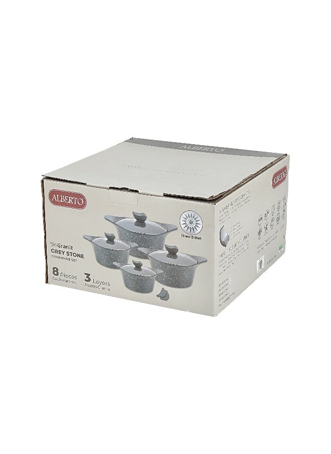 ALBERTO - Alberto 8 Pcs Cookware Set Granite - Image 1