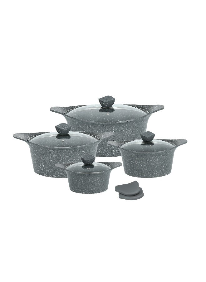 ALBERTO - Alberto 8 Pcs Cookware Set Granite - Image 1