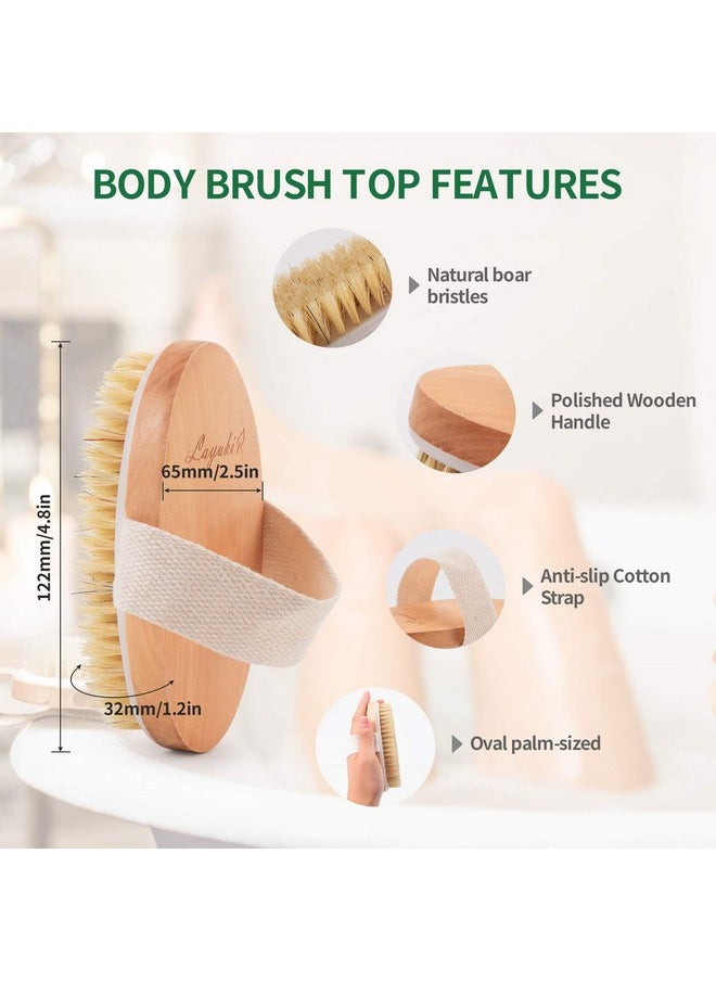 LAYUKI LAYUKI Body Brush for Dry or Wet Brushing and 2-sided Foot File Scrubber Set, Body Scrubber for Bath or Shower, Exfoliating Skin, Cellulite Treatment, Foot File Scrubber with Pumice Stone  - Image 4