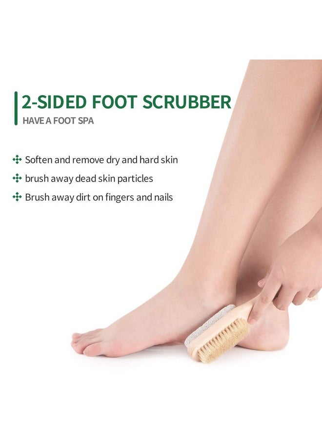 LAYUKI LAYUKI Body Brush for Dry or Wet Brushing and 2-sided Foot File Scrubber Set, Body Scrubber for Bath or Shower, Exfoliating Skin, Cellulite Treatment, Foot File Scrubber with Pumice Stone  - Image 3