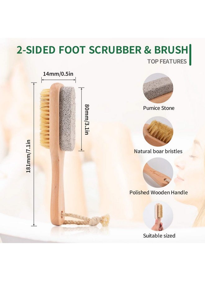 LAYUKI LAYUKI Body Brush for Dry or Wet Brushing and 2-sided Foot File Scrubber Set, Body Scrubber for Bath or Shower, Exfoliating Skin, Cellulite Treatment, Foot File Scrubber with Pumice Stone  - Image 5