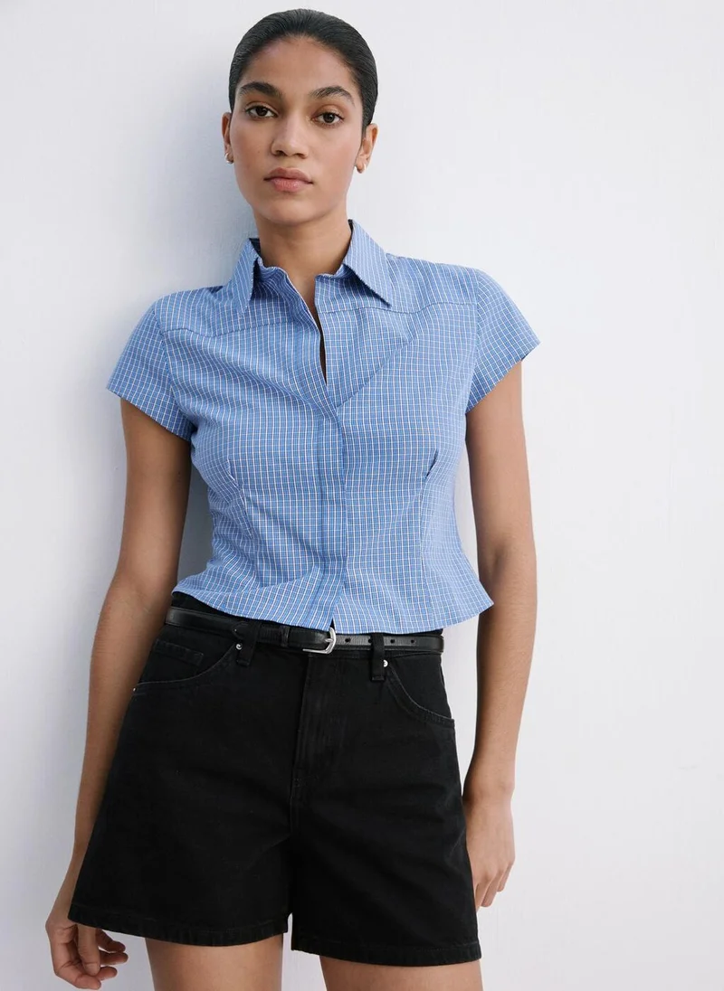 مانجو Straight-Fit Denim Shorts