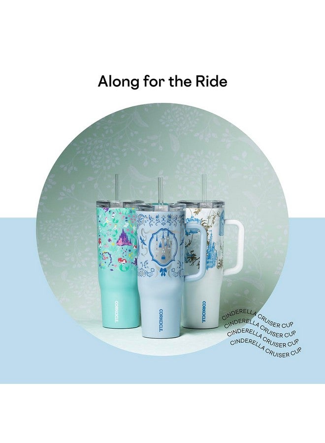 Corkcicle x Disney Princess Cinderella Cruiser Insulated Tumbler with Handle & Straw - 40 oz Reusable Water Bottle Keeps Beverage Cold for 20Hrs, Hot for 9Hrs - Cupholder Friendly, Spill Proof Tumbler - Image 3