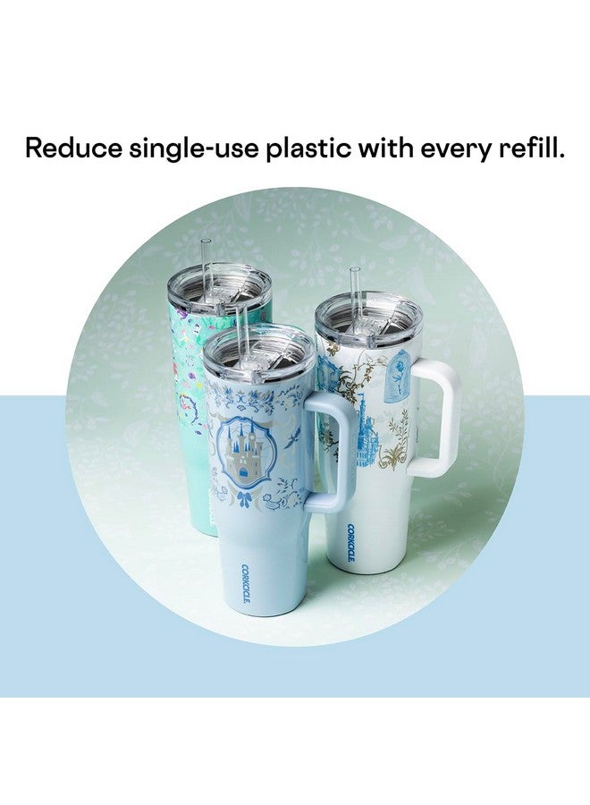 Corkcicle x Disney Princess Cinderella Cruiser Insulated Tumbler with Handle & Straw - 40 oz Reusable Water Bottle Keeps Beverage Cold for 20Hrs, Hot for 9Hrs - Cupholder Friendly, Spill Proof Tumbler - Image 5