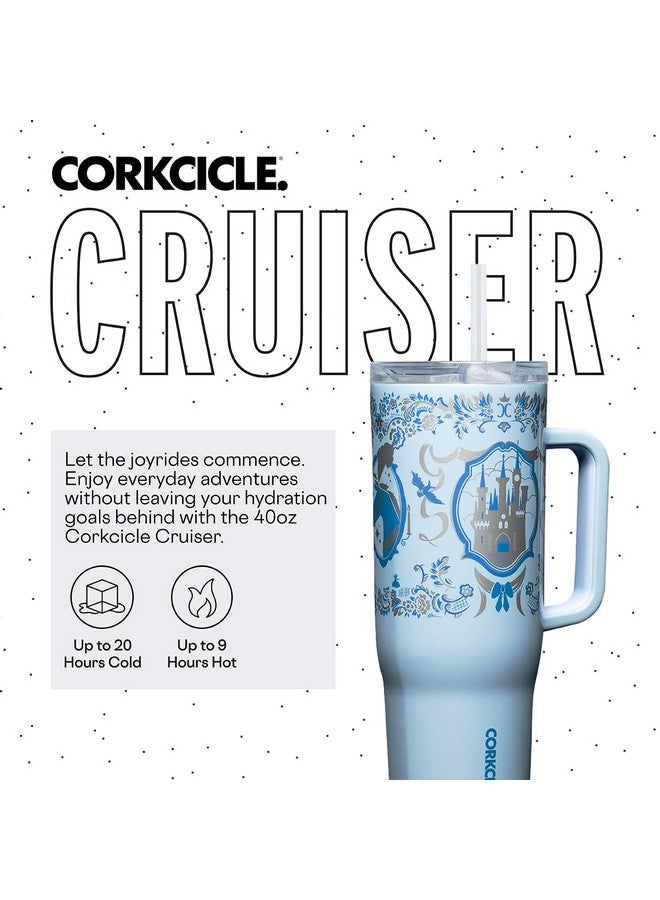 Corkcicle x Disney Princess Cinderella Cruiser Insulated Tumbler with Handle & Straw - 40 oz Reusable Water Bottle Keeps Beverage Cold for 20Hrs, Hot for 9Hrs - Cupholder Friendly, Spill Proof Tumbler - Image 2