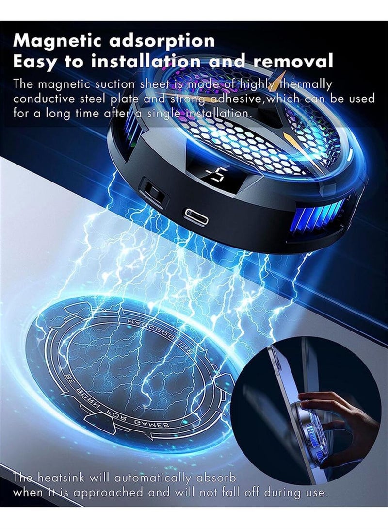 EzzySo iPad Radiator Magnetic Tablet Cooler For iPad Surface Pro Compatible For Steam Deck Magnetic Semiconductor Heat Sink With Temperature Display Radiator Cooler For Mobile Gaming Tiktok Live Streaming - Image 3