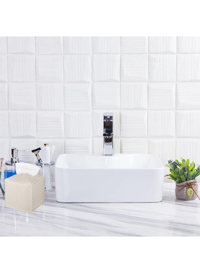 هومستر غطاء مربع الأنسجة PU الجلد حامل الأنسجة مربع الوجه حالة الأنسجة الوجه ورقة منظم موزع للحمام، طاولة الغرور، سطح الطاولة، السيارة - Image 5