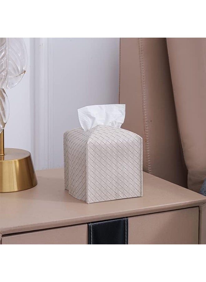 هومستر غطاء مربع الأنسجة PU الجلد حامل الأنسجة مربع الوجه حالة الأنسجة الوجه ورقة منظم موزع للحمام، طاولة الغرور، سطح الطاولة، السيارة - Image 4