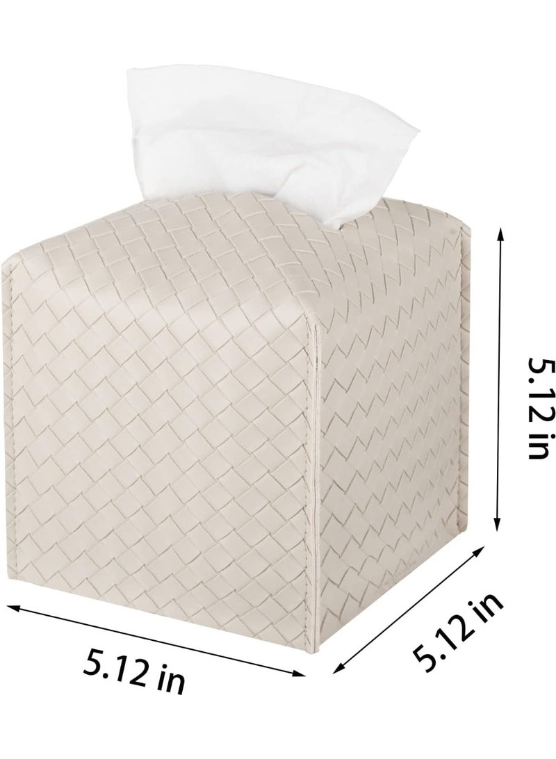 هومستر غطاء مربع الأنسجة PU الجلد حامل الأنسجة مربع الوجه حالة الأنسجة الوجه ورقة منظم موزع للحمام، طاولة الغرور، سطح الطاولة، السيارة - Image 2