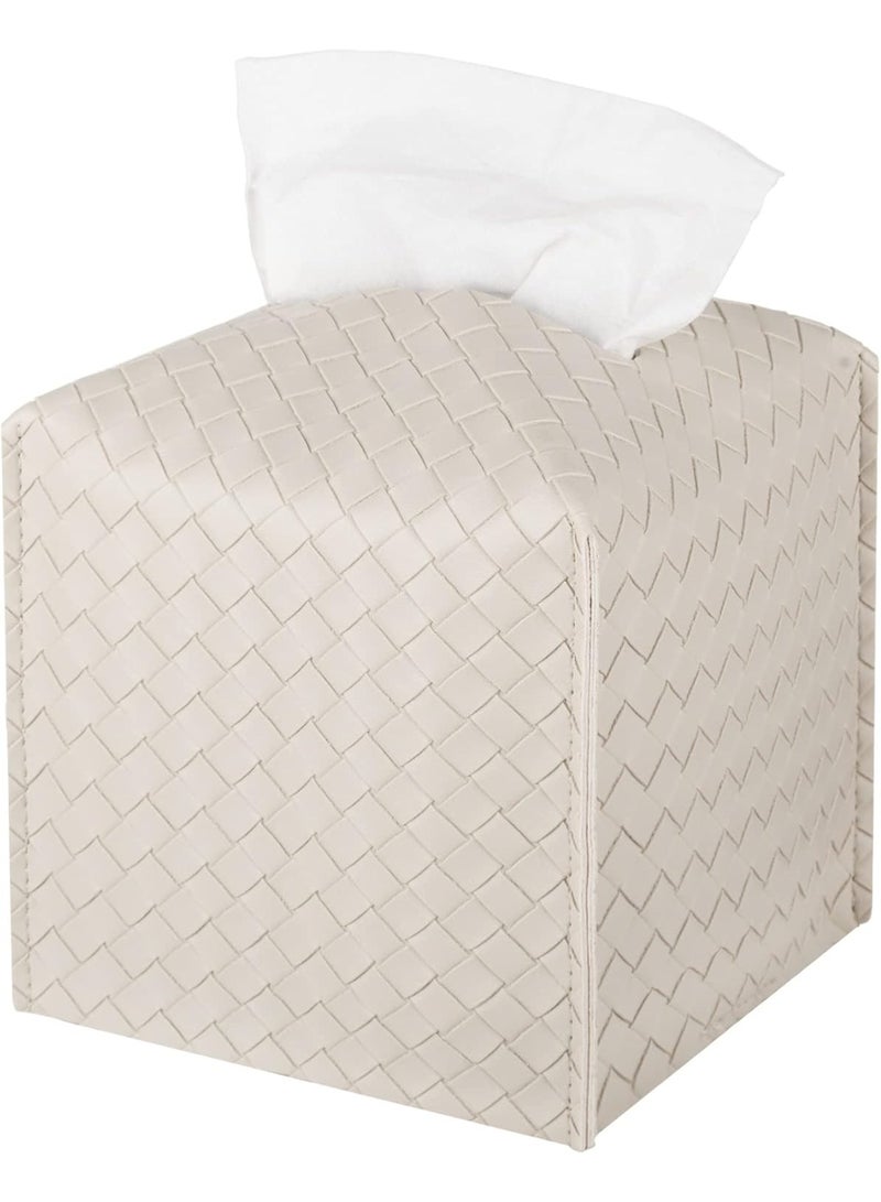 هومستر غطاء مربع الأنسجة PU الجلد حامل الأنسجة مربع الوجه حالة الأنسجة الوجه ورقة منظم موزع للحمام، طاولة الغرور، سطح الطاولة، السيارة - Image 1