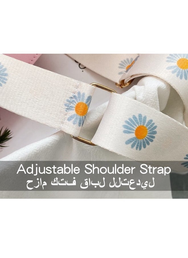 SHABILI Girls' Sweet Shoulder Bag, Student's Chrysanthemum Pattern Crossbody Bag Sling Bag Side Bag Carry Bag, Daily Commuter Mobile Phone Bag Small Bag Card Holder Passport Bag Wallet for Women/Ladies  - Image 3