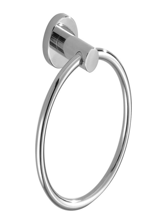 BESy SUS304 Stainless Steel Bathroom Hand Towel Ring Towel Holder, Wall Mounted with Screws, Heavy Duty Round Pedestal, Polished Chrome Finish - Image 1