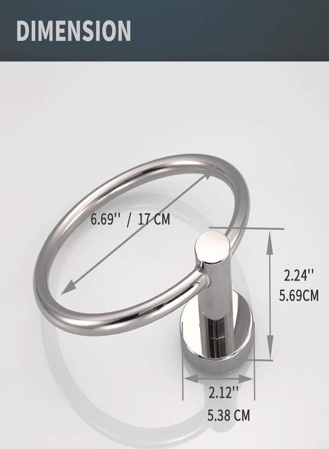 BESy SUS304 Stainless Steel Bathroom Hand Towel Ring Towel Holder, Wall Mounted with Screws, Heavy Duty Round Pedestal, Polished Chrome Finish - Image 4