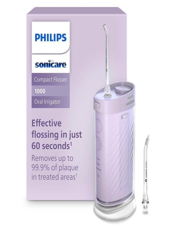 Philips Sonicare Compact Flosser 1000, Portable Water Flosser with 3 Flossing Modes, IPX7 Waterproof Oral Irrigator, Travel Friendly, Purple, Model HX3333/23 - Image 1