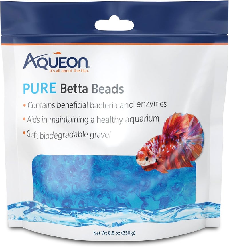 Aqueon PURE Betta Beads, Water Care for Unfiltered Aquariums, Maintains Clear Water and Helps Breakdown Organic Sludge, Blue - Image 1