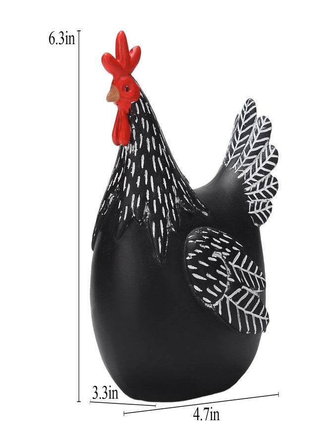 BRABUD Sitting Hen Statue Resin 6.3'' Tall Black Fat Hen Figurine Indoor Home Kitchen Shop Desk Decoration TQGJBS642 - Image 2