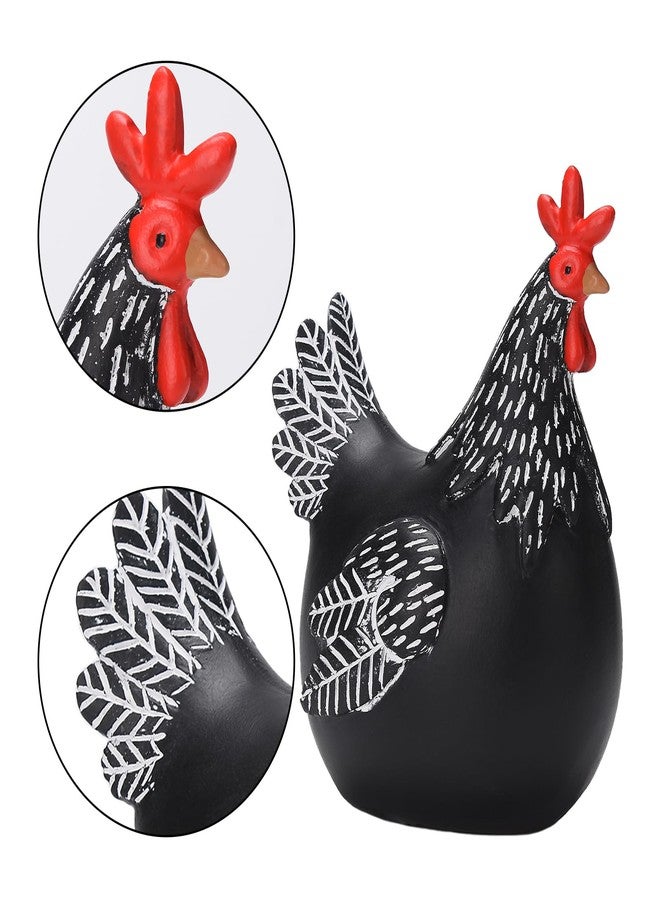 BRABUD Sitting Hen Statue Resin 6.3'' Tall Black Fat Hen Figurine Indoor Home Kitchen Shop Desk Decoration TQGJBS642 - Image 3